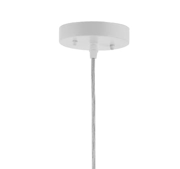 Luna 15.75" Bohemian Modern Woven Rattan/Iron LED Pendant - JONATHAN Y